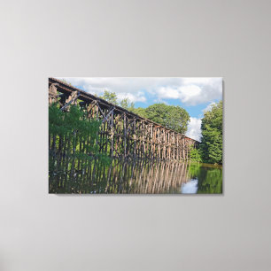 Toile Chevalet en bois de train