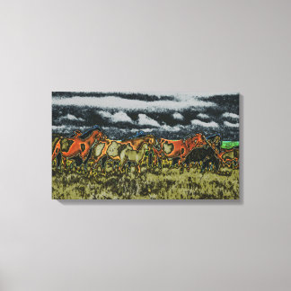Toile chevaux brillants