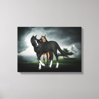 TOILE CHEVAUX COLT ET PLEIN, IMPRIMER DE CANVAS, DEUX FO