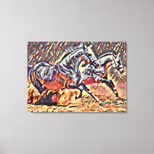 Toile Chevaux sauvages L'art du rodéo de l'Ouest animal