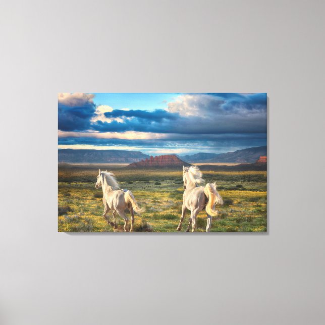 Toile CHEVAUX SAUVAGES "Live to Run" Imprimer (Recto)