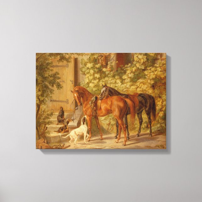 Toile Chevaux Sur Le Porche Par Albrecht Adam (Recto)