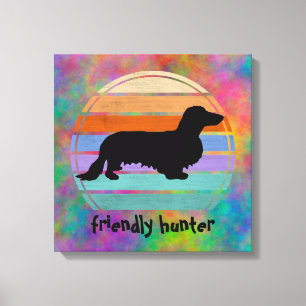 Toile Cheveux longs Dachshund - Silhouette 1