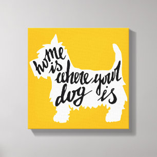 Toile Chez soi, où se trouve votre chien