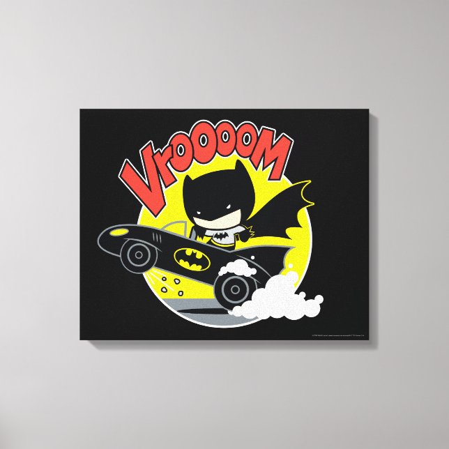 Toile Chibi Batman Dans Le Batmobile (Recto)
