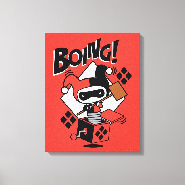 Toile Chibi Harley-Quinn-In-A-Box Avec Marteau (Recto)