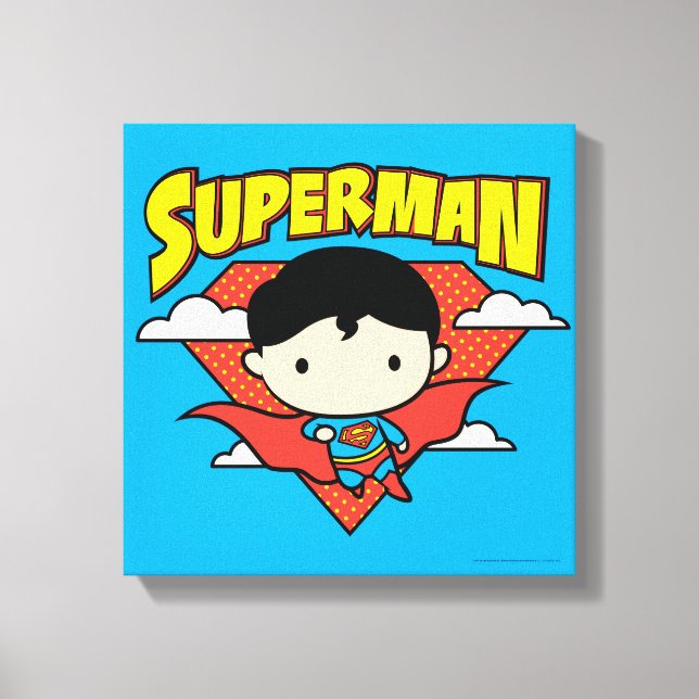 Toile Chibi Superman Polka Dot Shield et nom (Recto)
