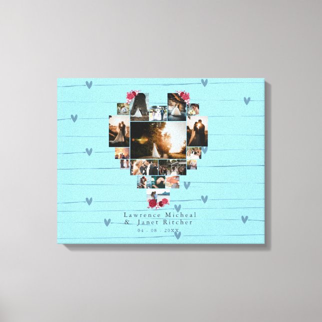 Toile chic 18 Collage photo en forme de coeur pour wifey (Recto)
