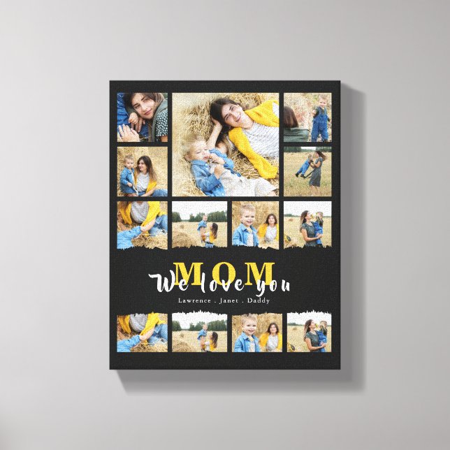 Toile Chic Black grand-mère Maman photo collage mère jou (Recto)