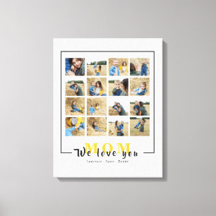 Toile Chic Personnalisé We Love You Mom Photos Collage