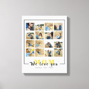 Toile Chic Personnalisé We Love You Mom Photos Collage