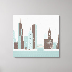 Toile Chicago en hiver