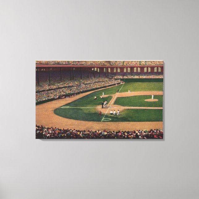 Toile Chicago, IL - Comiskey Park, Home Plate, Basebal (Recto)