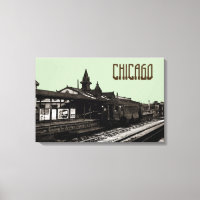Chicago L 1950 Watercolor Sepia Photograph