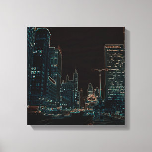 Toile Chicago Michigan Avenue Les arêtes brillantes des 