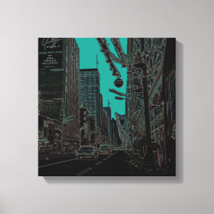 Toile Chicago State Street @ Noël 1967 Edge lumineux