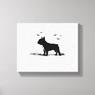 Toile Chien à Chien à Chien - Halloween Lune Silhouette