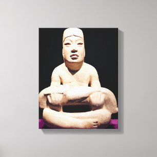Toile Chien à pattes croisées tenant un bébé, Olmec