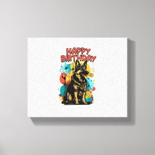 Toile Chien berger allemand joyeux fête d'anniversaire S