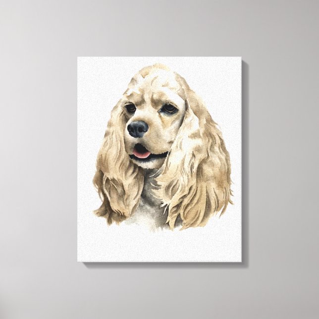 Toile Chien Cocker Spaniel! Beau portrait sur toile! (Recto)