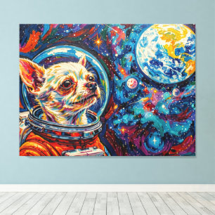 TOILE CHIEN DANS L'ESPACE-CHIHUAHUA 7