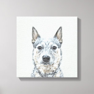 Toile Chien de bétail australien - Cute Original Dog Art