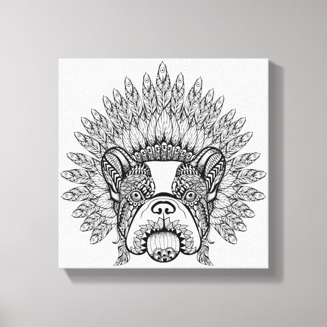 Toile Chien De Guerre Français Inspiré Dans Bonnet De Gu (Recto)