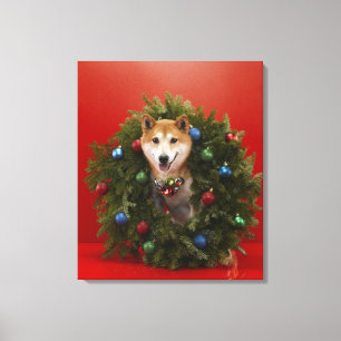 Toile Chien de Shiba Inu se reposant en guirlande de