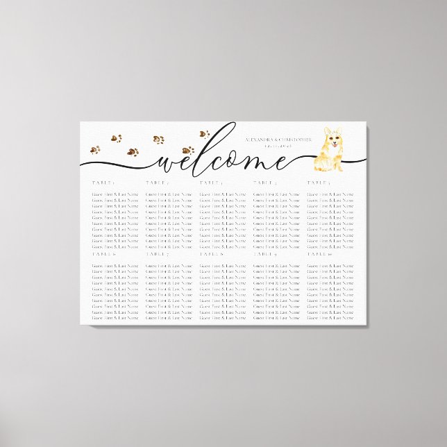 Toile Chien de table de siège de bienvenue du chiot de C (Recto)