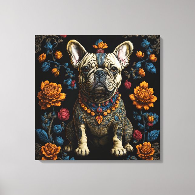 Toile Chien de taule français de l'art populaire mexicai (Recto)