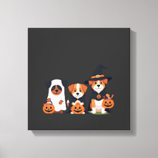 Toile Chien fantôme Retriever doré Halloween Trick Or Tr