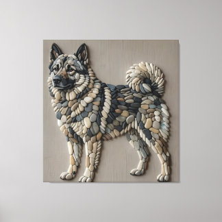 Toile Chien nordique Elkhound Carrelage en pierre nature
