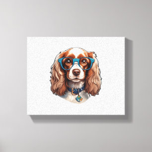 Toile Chien Puppy Pooch Cute Drôle Lunettes Etudiant