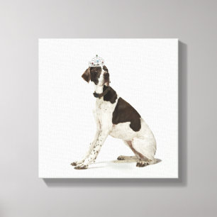 Toile Chien se reposant avec un diadème sur la tête