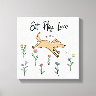 Toile Chiens dans le jardin II   Mangez l'amour