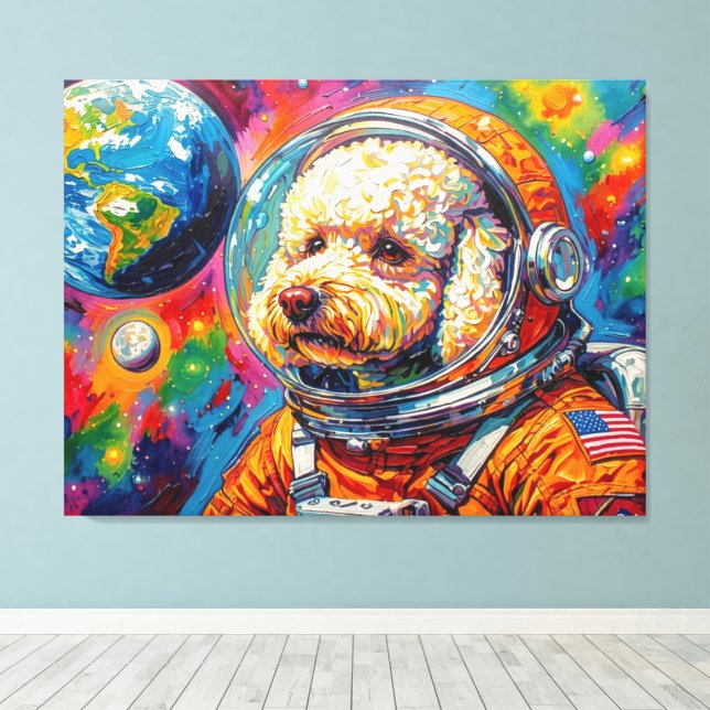 TOILE CHIENS DANS L'ESPACE-CANICHE (Insitu (Plancher de Bois))