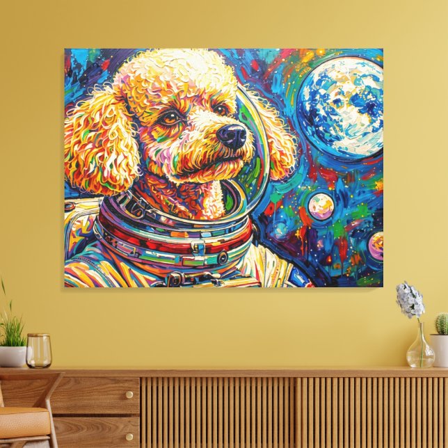 TOILE CHIENS DANS L'ESPACE-CANICHE 22 (Insitu(Salon))