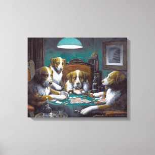 Toile Chiens jouant au poker Cassius Marcellus Coolidge 