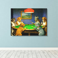 Chiens Jouant au Snooker Billard Détournement Amus