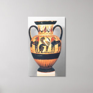 Toile Chiffre noir amphora de Chalcidian dépeignant un
