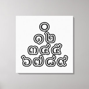 Toile Chiffres thaïlandais Pyramide ♦ Script en thaï ♦