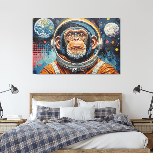 TOILE CHIMPANZÉ DANS L'ESPACE-15 (Insitu(Chambre))