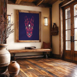 Toile Chinese Zodiac Horse Wall Art Print Rustic Decor