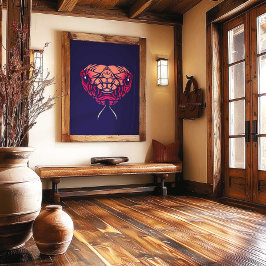 Toile Chinese Zodiac Snake Wall Art Print Rustic Decor