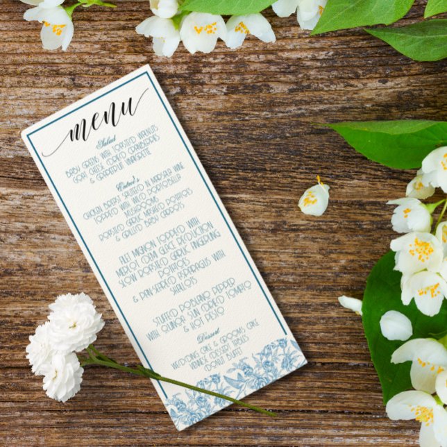 Toile Chinoiserie French Blue Elegant Menu (Créateur téléchargé)