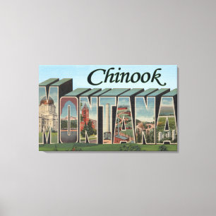 Toile Chinook, Montana - Scènes de grandes lettres