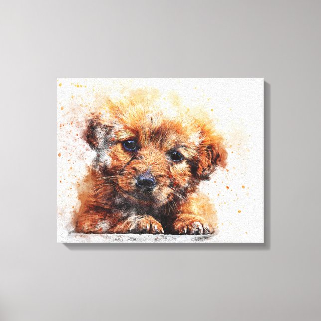 Toile Chiot aquarelle (Recto)