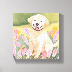 Toile Chiot Labrador Retriever   Lab Dog Mignon Aquarell