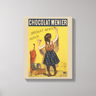 Toile Chocolat Menier Petite fille Mur écriture