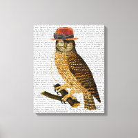 Chouette avec Casquette Bowler style Steampunk